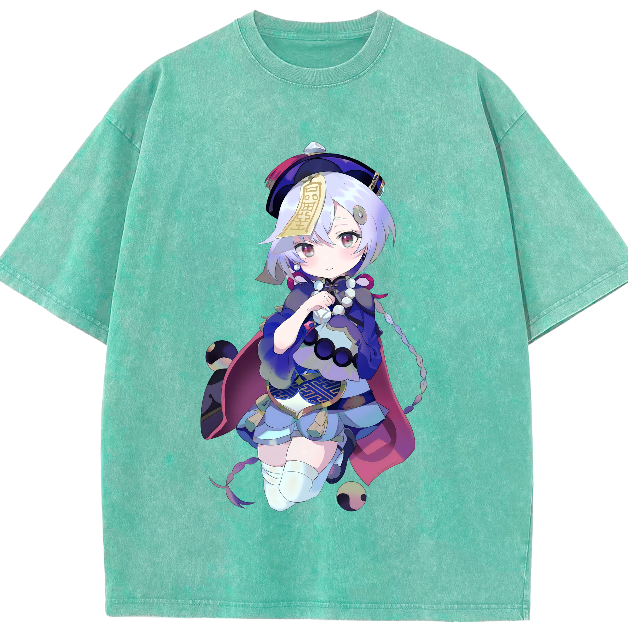 げんし神 七七 なな  genshin Nana 綿100% ヴィンテージ風 半袖Tシャツ（フロントプリント）